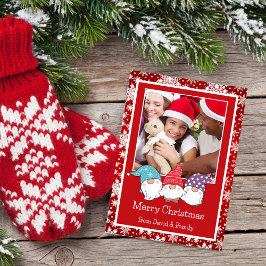 Festividades Flocos de neve vermelhos e brancos e Cartão com fo