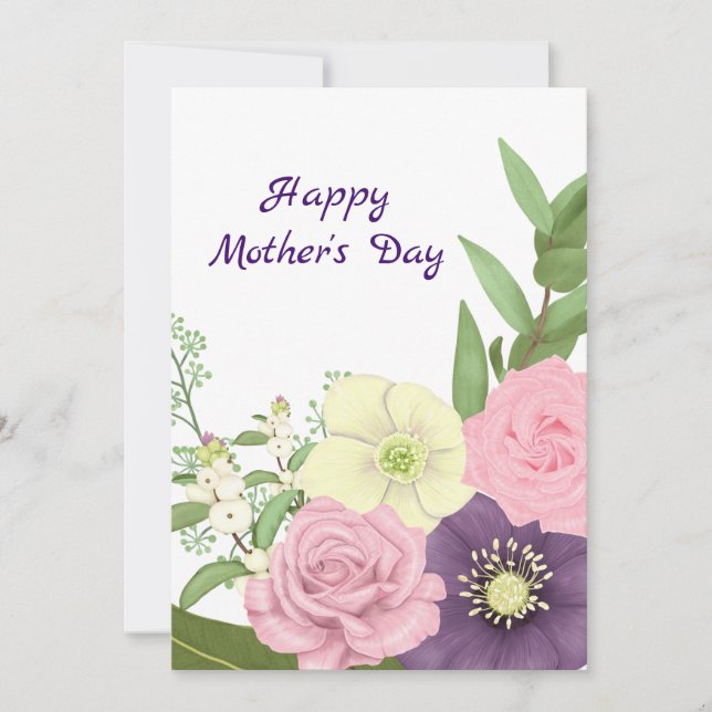 Festividades Flores Para Você Cartão De Férias Plana (Frente)