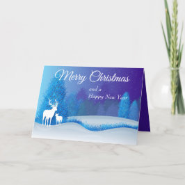 Festividades Floresta de Feriado com Cartão de Feriado de Reind