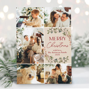 Festividades Folha de fotos da família Cartão de Natal Feliz