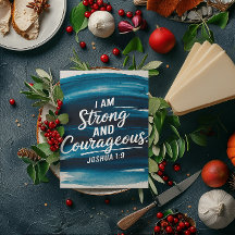 Força e coragem no cartão de afirmação do Cristo