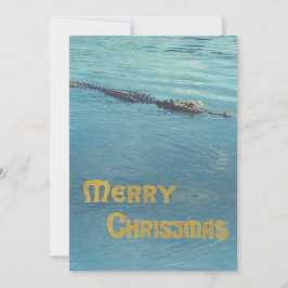 Festividades Foto de aligator na água cartão de Natal