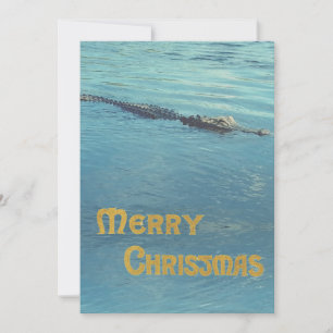 Festividades Foto de aligator na água cartão de Natal
