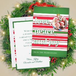 Festividades Foto de Natal da Família Amor Paz Alegria Cartão d