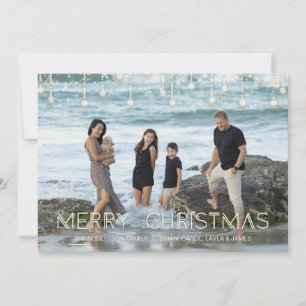 Festividades Foto moderna Luzes de Natal elegantes Cartão