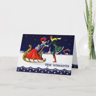 Festividades Frohe Weihnachten. Cartão de Natal em alemão