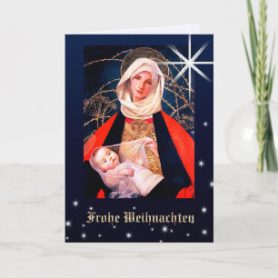 Festividades Frohe Weihnachten. Cartão de Natal em alemão