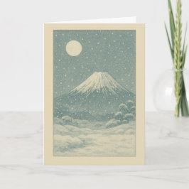 Festividades Fuji-san no Cartão de Natal Japonês de inverno