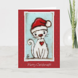 Festividades Gatinho de Natal - Cartão de Natal
