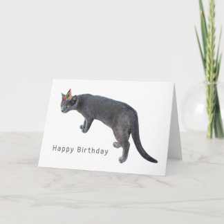 Festividades Gato com Cartão de Aniversário do Chapéu do Partid