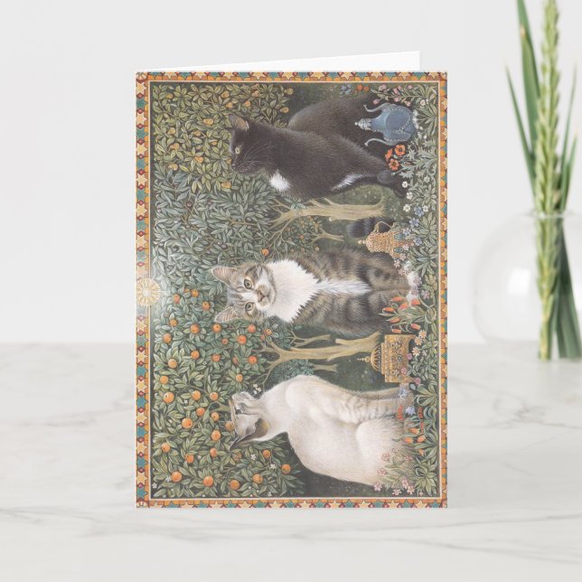 Festividades Gato de Cartão de Natal (Frente)