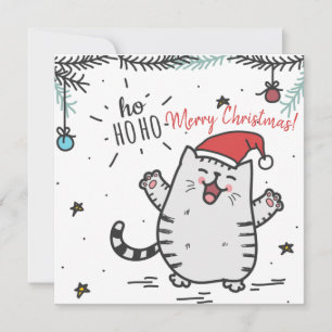 Festividades Gato de Natal Cartão de Férias