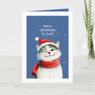 Festividades Gato Engraçado, Feliz Cartão de Natal