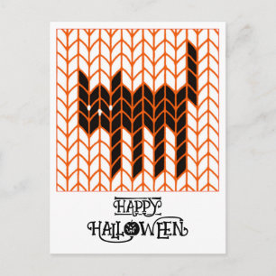 Festividades GATO PRETO DE TRICÔ Cartão postal de Halloween