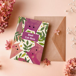Festividades Gatos cor-de-rosa e galhos Melhor Cartão de Férias