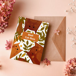 Festividades Gatos de laranja queimados e galhos Melhor Cartão 