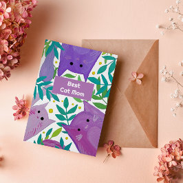 Festividades Gatos e galhos Melhor Cartão de Feriado de Mãe de 