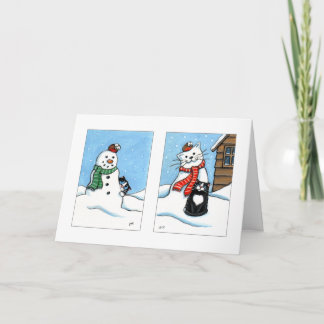 Festividades Gatos & esse cartão de Natal traquina do Diptych