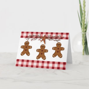 Festividades Gingercake Men Grande Cartão de Natal Impressão
