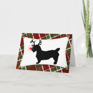 Festividades Glen de Imaal Terrier Reindeer Cartão de Natal