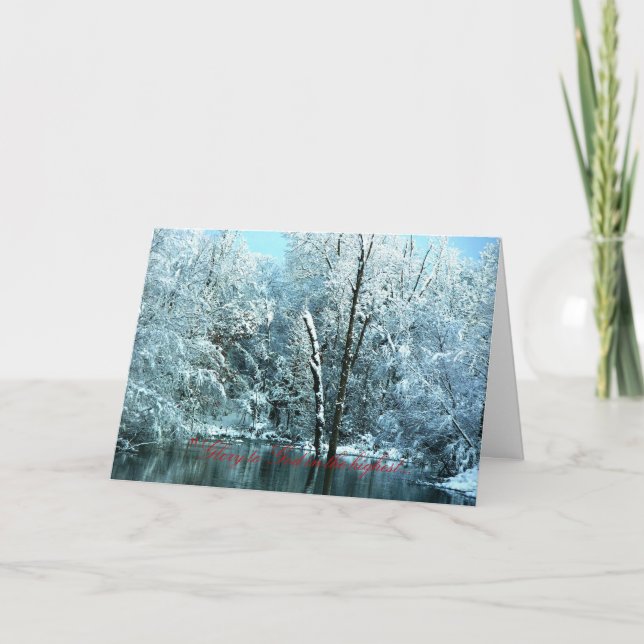 Festividades Glória ao deus no cartão de Natal o mais alto (Frente)