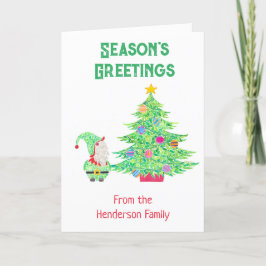 Festividades Gnome sob o cartão de árvore de Natal