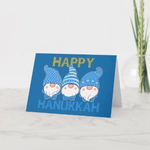 Festividades Hanukkah Gnomo - Cartão de Saudação Trio