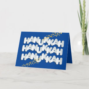 Festividades Hanukkah Sparkle Dourado Stars - Cartão de Saudaçã