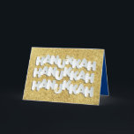 Festividades Hanukkah Sparkle Dourado Stars - Cartão de Saudaçã<br><div class="desc">Nosso cartão de saudação às estrelas Douradas de Chanucá com brilho e brilho é uma maneira divertida, elegante e elegante de desejar a família, amigos e clientes um Feliz Chanucá/Chanukah. Precisa de ajuda com este design? Quer ver outras cores ou variações de design? Envie um e-mail para BestDressedBread@gmail.com. Para mais...</div>