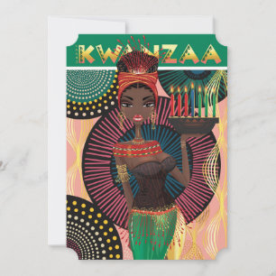 Festividades Happy Kwanzaa - Belo Cartão de Férias Africano