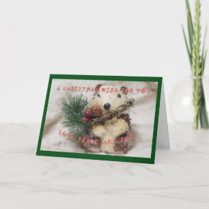 Festividades Hedgehog Feliz Cartão de Saudação de Natal