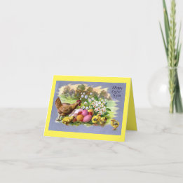 Festividades Hen Com Cartão De Férias De Pintinhos