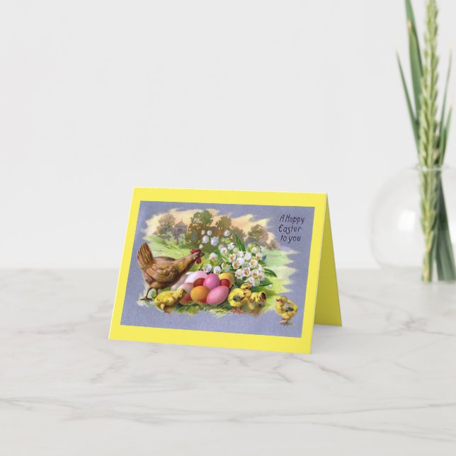 Festividades Hen Com Cartão De Férias De Pintinhos (Frente)