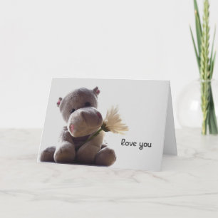 Festividades Hippo recheado com Cartão de Saudação de Flores