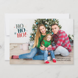 Festividades Ho, Ho, Ho, Cartão de Férias Fotográficas