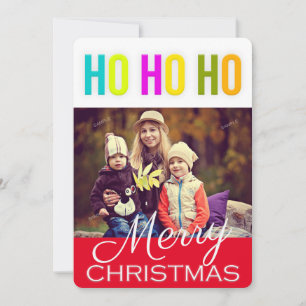 Festividades HO HO HO Feliz Cartão com fotos de Saudações de