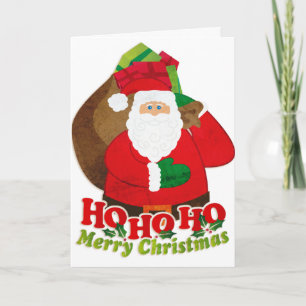 Festividades Ho Ho Ho Feliz papais noeis de Natal Cartão Branco