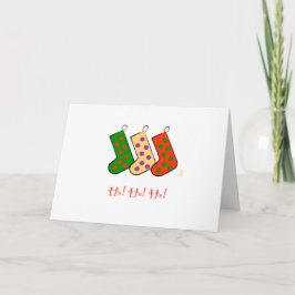 Festividades Ho! Ho! Ho! Meias Mod Cartão de Natal