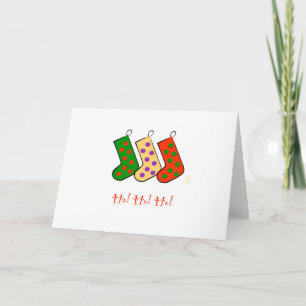 Festividades Ho! Ho! Ho! Meias Mod Cartão de Natal