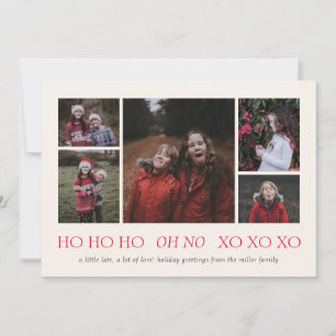 Festividades HO HO HO XO XO XO XO Cartão com fotos de Feriado B