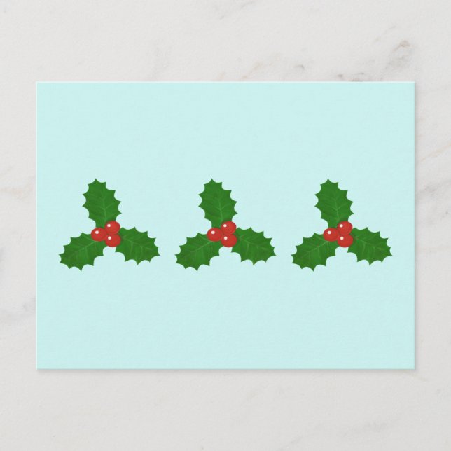 Festividades Holly deixa cartão postal de feriado (Frente)