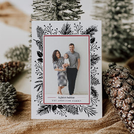 Festividades Holly e Pine | Cartão com fotos de férias