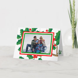Festividades Holly Photo - Cartão de Natal Dobrado