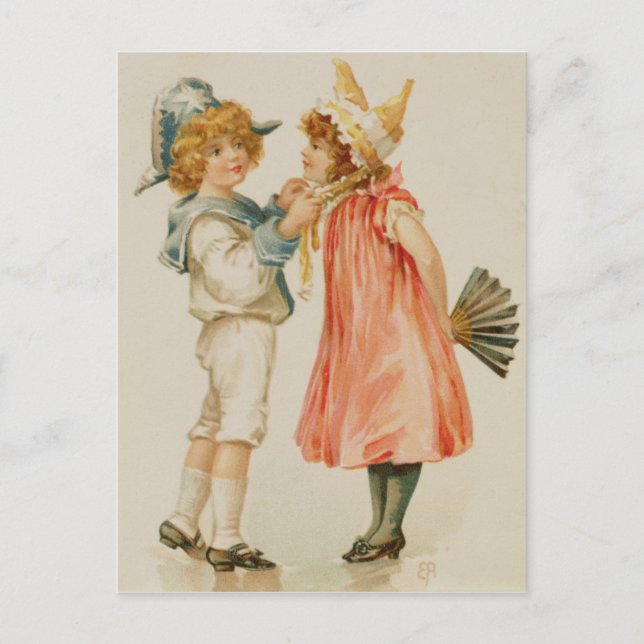 Festividades Hora da festa, cartão postal de Natal (Frente)