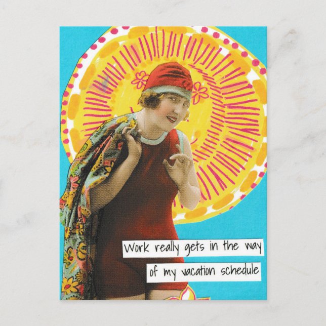 Festividades Horário de Trabalho do Cartão Postal de Férias Sna (Frente)