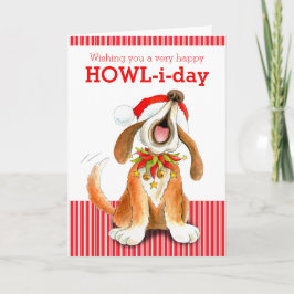 Festividades Howling carol cantando canalha no cartão de Natal