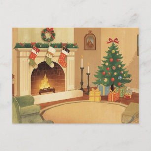 Festividades Ilustração de Cartão Postal de Quarto de Natal Aco