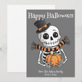 Festividades Ilustração de Esqueleto Fofo Cartão de Férias Plan