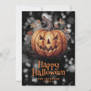 Festividades Jack O'Lantern Spooky Feliz Cartão de Halloween