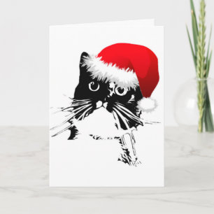 Festividades "Jingle Bells" Cartão de Natal de Gato